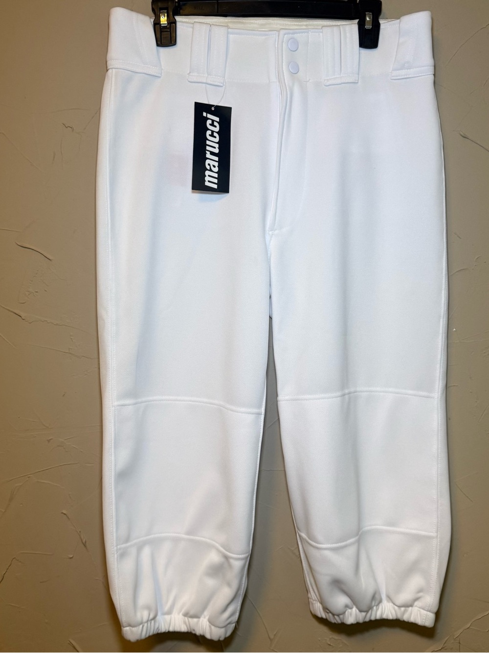 NWT Marucci Adult M White Baseball Knicker Pants Doubleknit Tapered MAPTTDKSH
